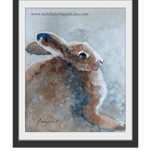 Watercolor bunny painting. Brown Bunny PRINT. Bunny painting SET. Painting of brown bunny EASTER Art Print image 4