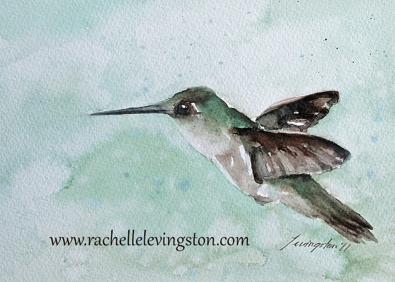 Painting of hummingbird. Mom Gift. Hostess gift. Hummingbird PRINT SET. Sale kitchen wall art. Hummingbird art PRINT. Kitchen watercolor image 5