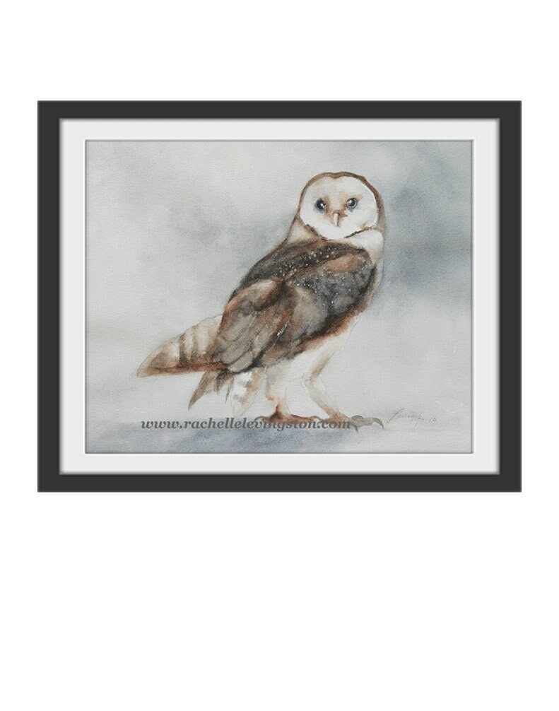 Watercolor Painting of owl- Owl PRINT- Halloween Owl Painting Large