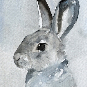 Easter Bunny art print Nursery art Bunny PRINT in Watercolor PRINT Rabbit from my Original watercolor bunny image 1