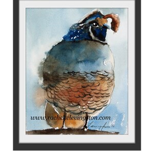 Kunstdruck der kalifornischen Quail PRINT Wachtel Kunstdruck Wachtel Malerei Wachtel Gemälde der Quail kalifornische Vogelmalerei. Bild 2