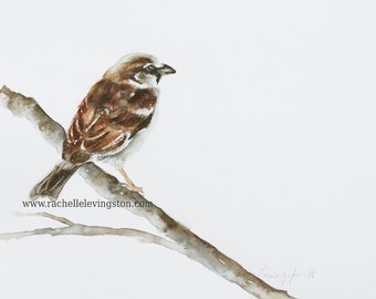 modern minimalist art minimalist painting for her watercolor painting of Sparrow painting bird PRINT bird Painting bird wall art winter