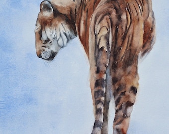 Watercolor painting of Tiger- painting tiger- Print-  TIGER ART PRINT Tiger jungle- Large nursery art print- Kid wall art boy room decor