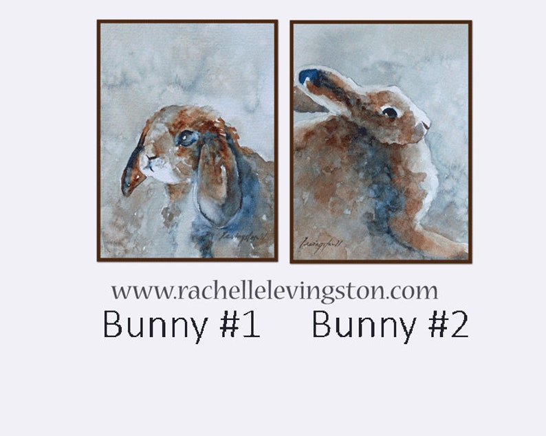 Animal wall art Easter Bunny art PRINT Bunny PRINT in watercolor Nursery painting of Bunny Animal Nursery decor Easter Nursery art image 2