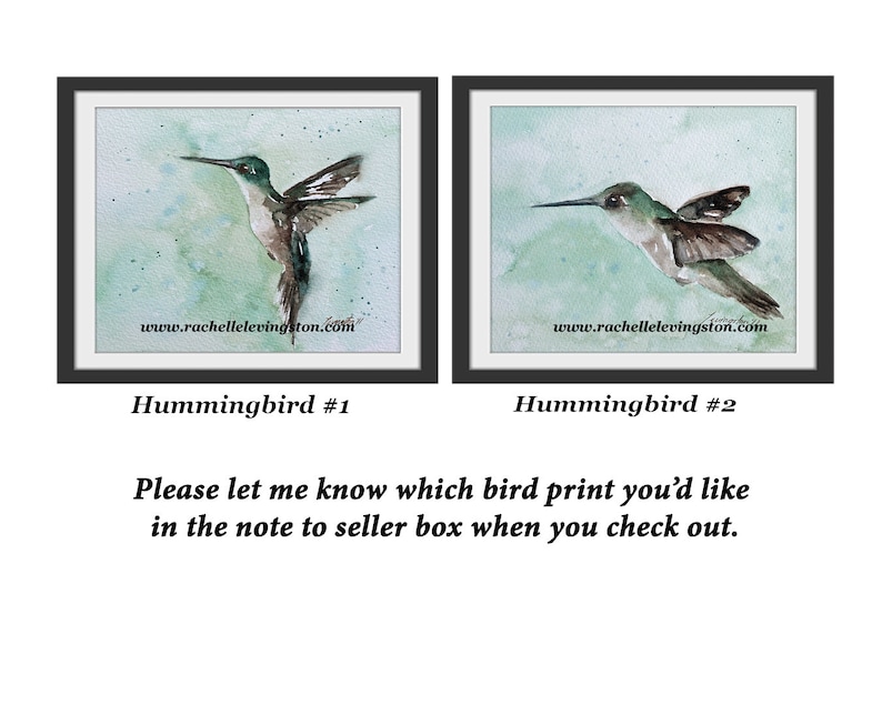 Painting of hummingbird. Mom Gift. Hostess gift. Hummingbird PRINT SET. Sale kitchen wall art. Hummingbird art PRINT. Kitchen watercolor image 3