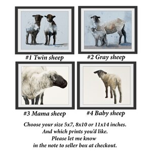 Watercolor Lamb Print Set: Religious Easter Art image 2