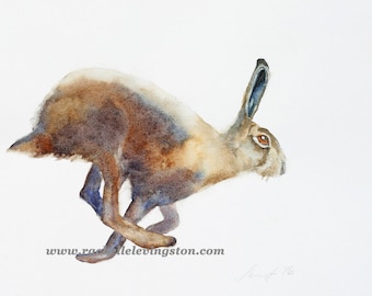 Bunny Rabbit Watercolor Print: Spring Easter Wall Art