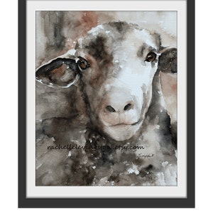 Easter Art in watercolor Animal set Sheep Art Print Easter Bunny Print image 6