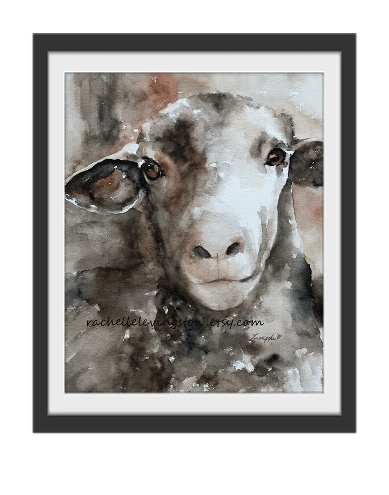 Easter Art in watercolor Animal set Sheep Art Print Easter Bunny Print image 6