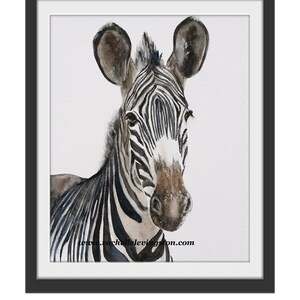 ORIGINAL Painting watercolor painting original WATERCOLOR painting watercolor zebra painting zebra painting art nursery art print of zebra image 4