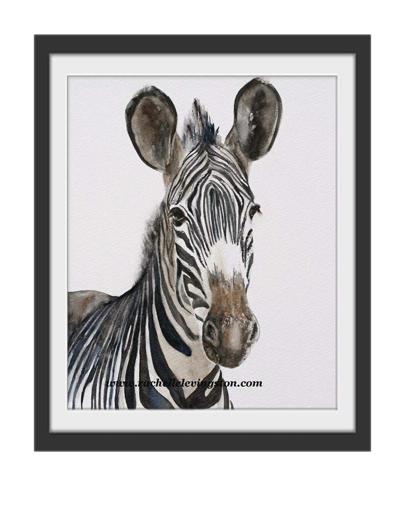 ORIGINAL Painting watercolor painting original WATERCOLOR painting watercolor zebra painting zebra painting art nursery art print of zebra image 4