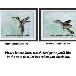 Watercolor PRINT of hummingbird from my original hummingbird painting Watercolor Hummingbird Bird PRINT Hummingbird Art brown emerald green image 3