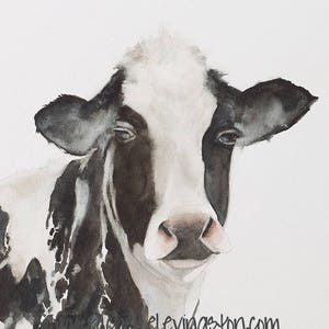 Cow card WATERCOLOR Cow note card. Card with farm animals Paintings. Horse card Horse notecard Blank stationery - 4 cow cards 4 horse cards