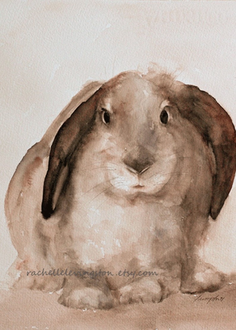Easter Art in watercolor Animal set Sheep Art Print Easter Bunny Print image 3