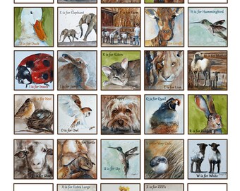 Abc Print With Animals Nursery Animal Print Watercolor - Etsy Abc Print With Animals Nursery Animal Print Watercolor - Etsy
