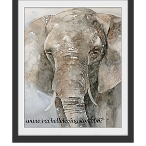 ORIGINAL Painting in watercolor painting original Watercolor painting Animal painting Elephant painting CUSTOM Commission or PRINT image 4