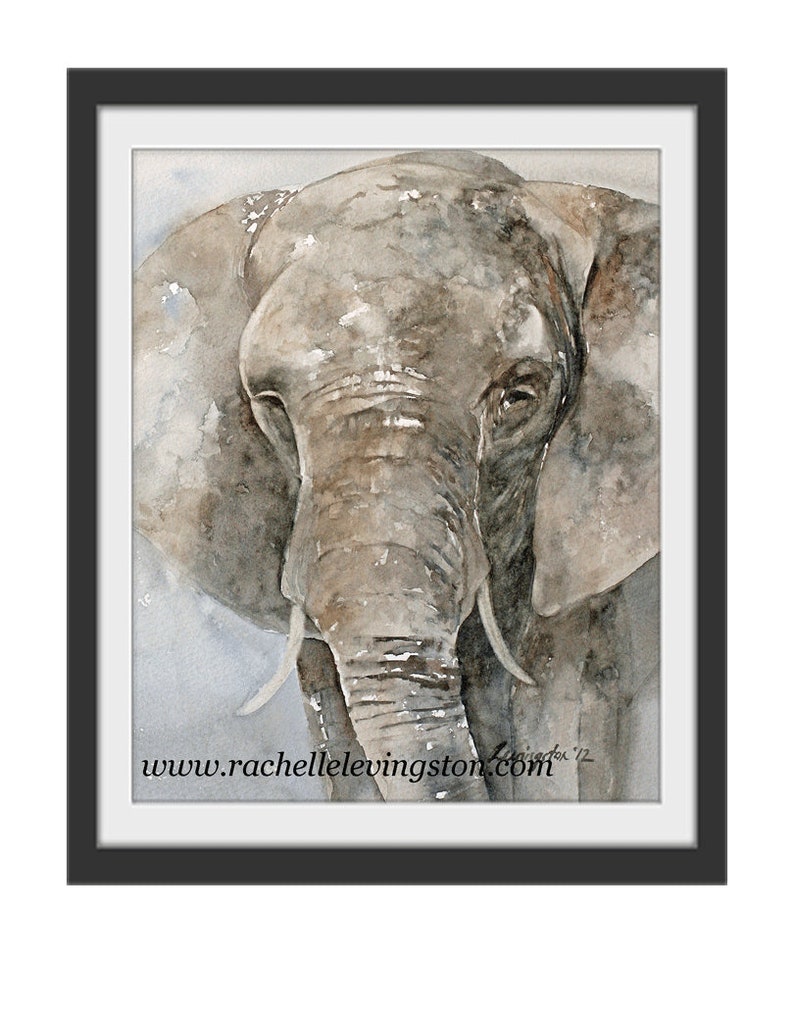 ORIGINAL Painting in watercolor painting original Watercolor painting Animal painting Elephant painting CUSTOM Commission or PRINT image 4