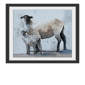 Watercolor Lamb Print Set: Religious Easter Art image 5