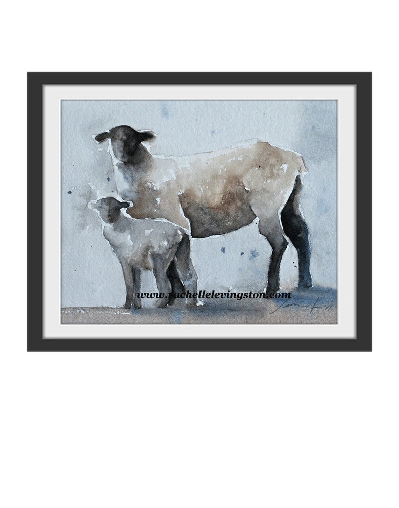 Watercolor Lamb Print Set: Religious Easter Art image 5
