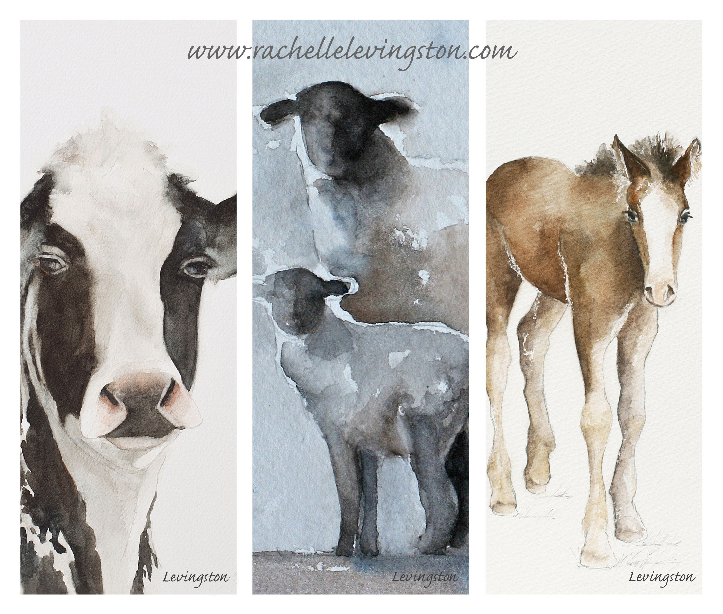 printable watercolor bookmarks printable farm animal etsy