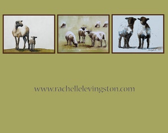 Set of sheep art prints. Baby shower gift. Sheep Nursery Art Print Set. Sheep PRINT SET 3 sheep PRINTS 8 x10 twin girl. Farmhouse decor