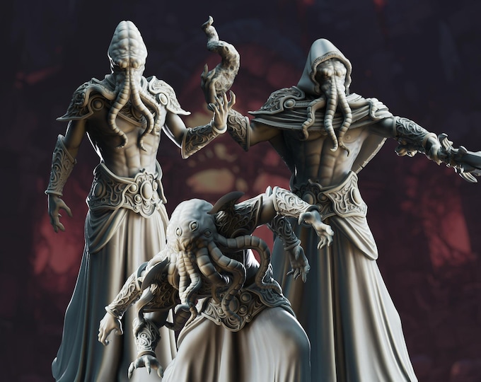 Tentacled Horror Miniature Set | Eldritch Mutants | Dungeon Master Gift | by DM Stash