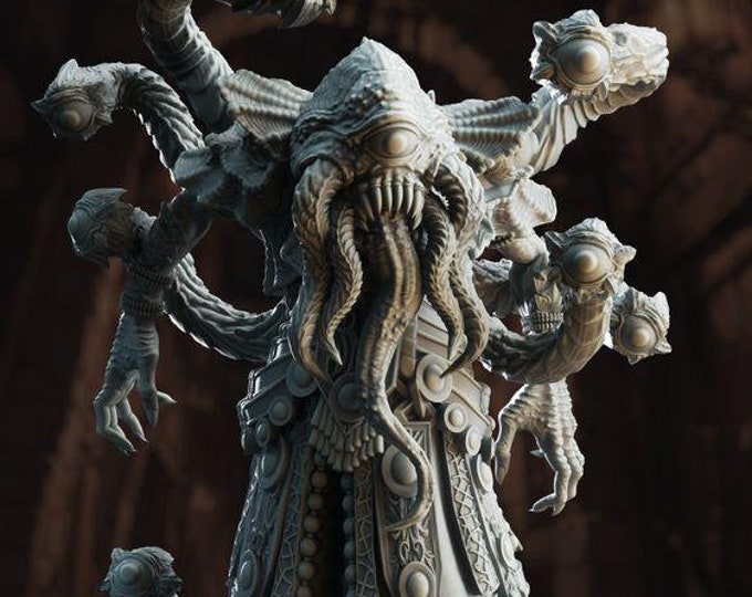 Eldritch Cultist LARGE Fantasy Mini | Tentacled Horror Monster | Corrupted Aberration TTRPG Mini by DM Stash