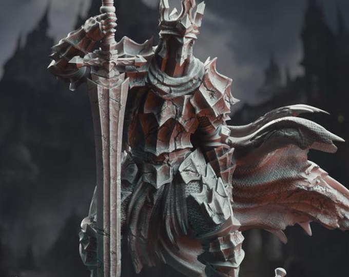 Void Knight Miniature - Dark Warrior Mini for RPG, Wargames & Dungeon Crawlers | Grim Siege Mini by DM Stash