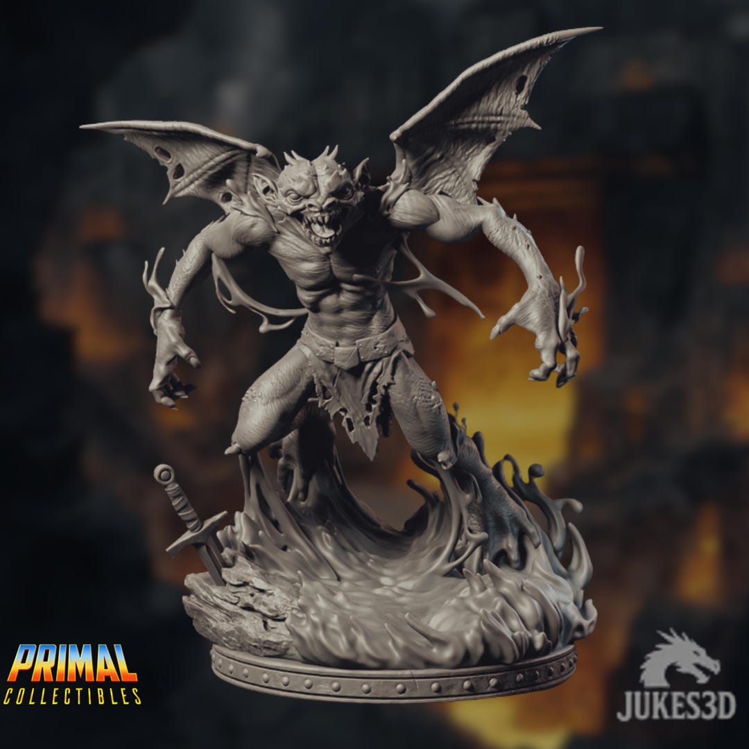 Wizard Devil Mini Flame Devil Mini | Winged Fire Demon Miniature | Infernal Boss Monster ...