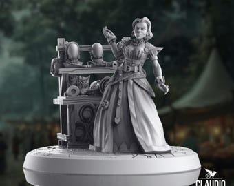 Merchant Woman Mini | Female Trader NPC Miniature | Human Elf Half-Orc Shopkeeper | By Claudio Casini