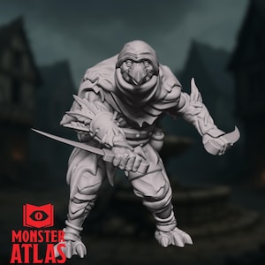 Kenku Rogue Mini | Sneaky Feathered Birdfolk Assassin with Twin Daggers For 5e Games | By Monster Atlas