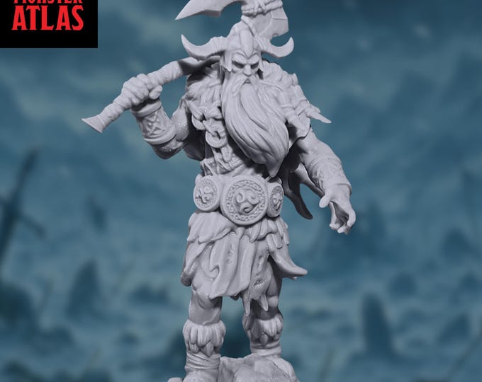 Frost Giant Dnd Mini | Norse Berserker Dungeons and Dragons Miniature | By Monster Atlas