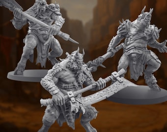 Horned Beastkrieger Miniaturen: Dämonischer Satyr Mutant Troll für Tabletop Spiele