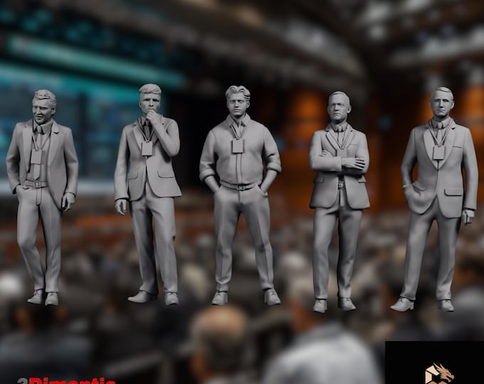 Modern Men Mini | Businessman Miniature Set | Office Diorama Figures by 3Dimontis