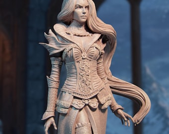 Queen Sorceress Mini | Crowned Female Wizard Miniature | Elegant Royal Spellcaster | By Nerikson