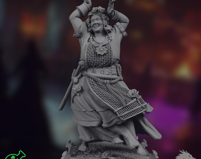 Female Bard Dancer Miniature | Fantasy Tavern Performer | Bard Character Mini | By TPK Labs