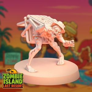 Folding Chair Zombie Mini | Beachside Walking Dead Miniature for Horror Comedy | By Vaultz