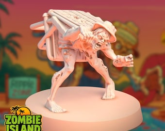 Folding Chair Zombie Mini | Beachside Walking Dead Miniature for Horror Comedy | By Vaultz