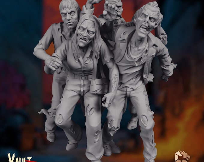 Zombie Horde Swarm Mini | Undead Mob Miniature | Apocalypse Encounter Pack | VaultZ