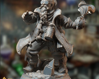 Dwarven Artificer Mini | Dwarf Alchemist Tinkerer Miniature | by DM Stash