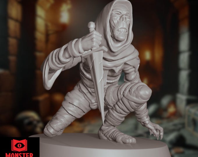 Mummy Tomb Guardian Mini | Undead Crypt Keeper Miniature For Tabletop Games | By Monster Atlas