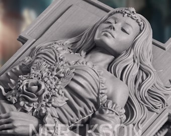 Female Resting Beauty Mini | Gothic Princess on Sarcophagus Miniature | By Nerikson