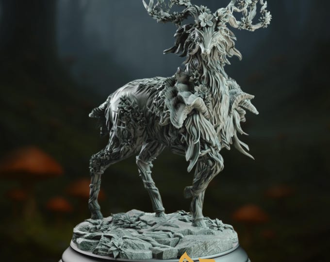 LARGE Fey Elk Mini | Antlered Spirit Guardian | Celestial Warlock Patron Miniature | by DM Stash