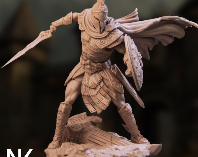 Greek Warrior Perseus Model Kit | Mythic Hero with Medusa Shield Diorama | 75mm 140mm | By Nerikson