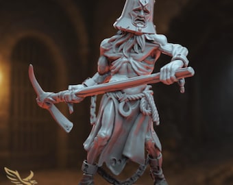 Shackled Warden Mini | Dungeon Horror NPC | Condemned Jailer Miniature | By Tales Keeper