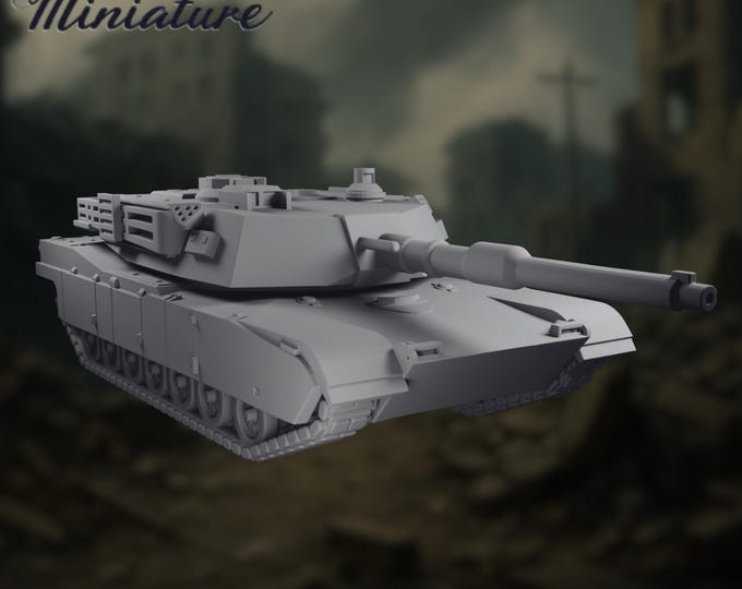 M1 Abrams Tank Model | Modern US Tank Mini | M1 Abrams MBT for Wargaming | 15mm 20mm 28mm 32mm | By Eskice Miniatures