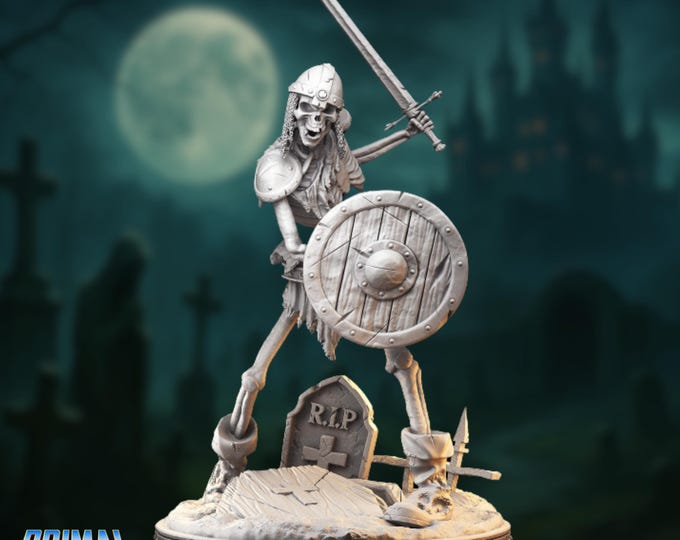 Skeleton Warrior Mini | Undead Soldier Miniature | Dungeon Minion Fight | By Primal Collectibles