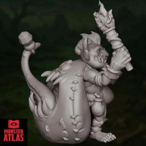 Goblin Mini with Mimic Bag: 32mm Resin RPG Miniature - Unpainted