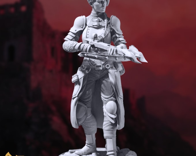 Vampire Hunter Ranger Mini | Female Crossbow Monster Slayer Miniature for 5e Tabletop Games | By DM Stash