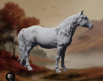 Wild Horse Model | Paintable Konik Horse Figurine | Realistic Wildlife Sculpture | By Animal Den Miniatures